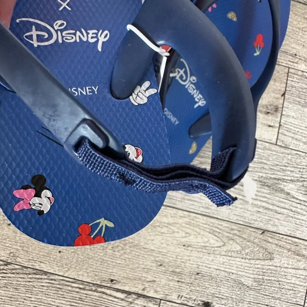 Old Navy x Disney Mickey and Minnie Mouse Blue Kids Flip Flops